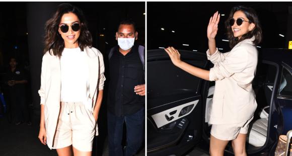Deepika Padukone’s summer airport style in beige coordinated shorts set & a white top is a hit: Yay or Nay?