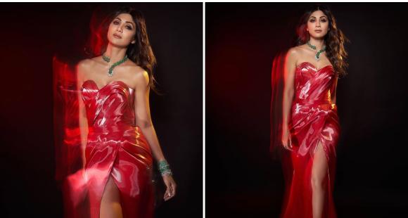 Shilpa Shetty goes red like a hottie in Gaby Charbachy’s strapless gown: Yay or Nay?