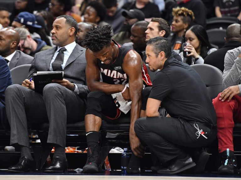 Erik Spoelstra: No MRI update for Jimmy Butler after leaving G3 due to knee inflammation 