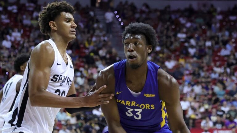 James Wiseman reacts to his first game since knee injury