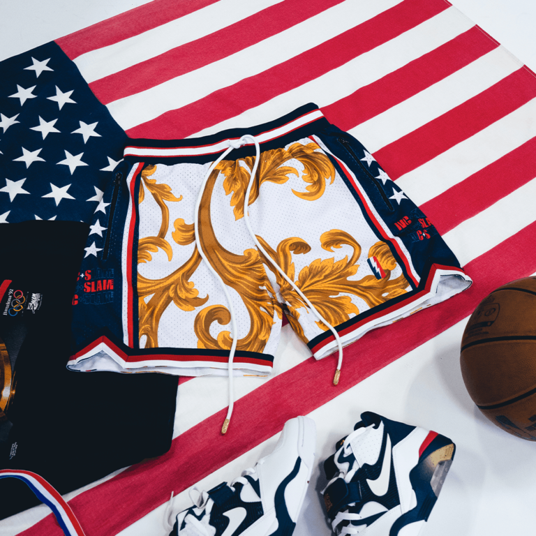 SLAM Collabs with Collect And Select x Who Cares on ’92 Gold Shorts