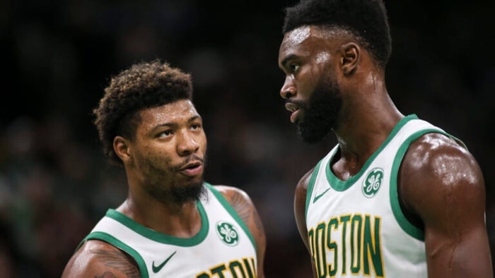 Jaylen Brown thanks Marcus Smart for his support over the years