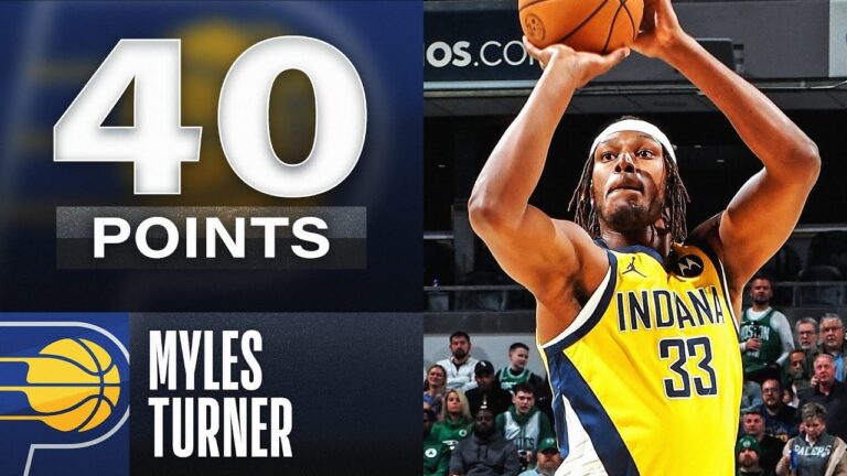 Myles Turner reacts to his 40-point game
