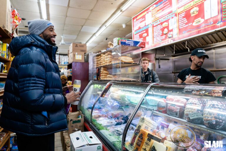 Watch Nets Star Mikal Bridges Try a Chopped Cheese for the First Time