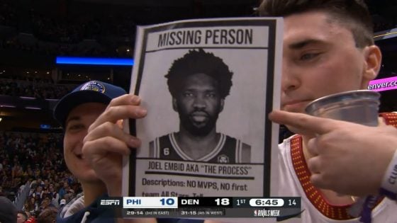 Nuggets fans chant “Where’s Embiid at?”