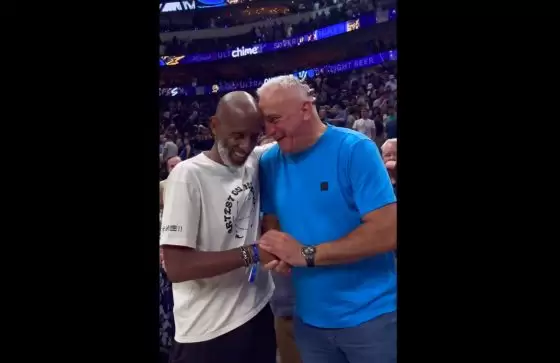 Luka Doncic and Kyrie Irving’s dads embrace after Mavericks win Game 4